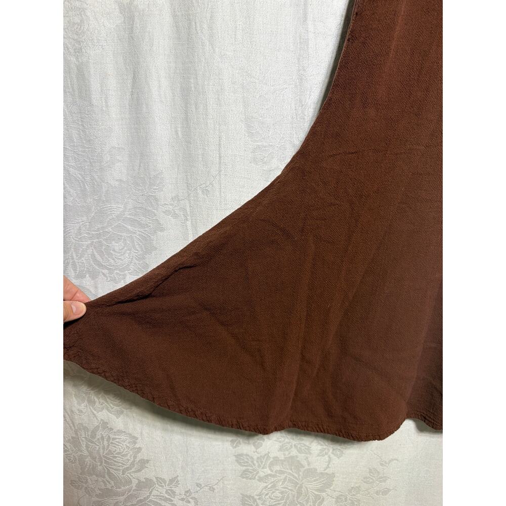 Oh My Gauze! Trumpet Skirt 1 Small Medium Brown Maxi 100% Cotton Flare - Picture 2 of 7
